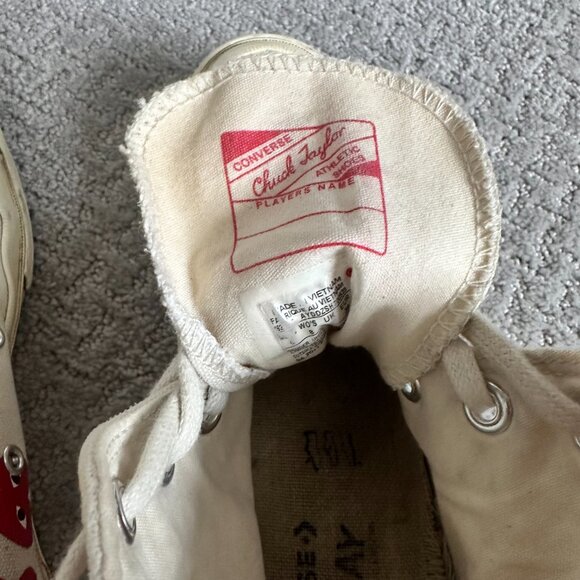 Converse x COMME des GARCONS PLAY Chuck 70 Hi Top 'Multi Heart, size W8/M6 - Picture 12 of 13